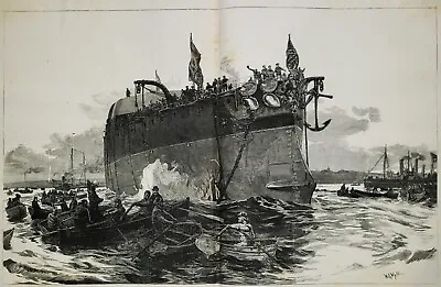 W.L. WYLLIE (1851-1931) Antique Original SIGNED Victorian ENGRAVING British Ship • £241.05