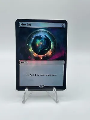 Mox Jet - Foil Custom Sticker On MTG Bulk Card. • $4.99