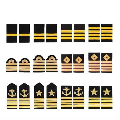 2PC For Military Shoulder Epaulette Board Navy Capt Captain Rank Uniform Epaulet • $55