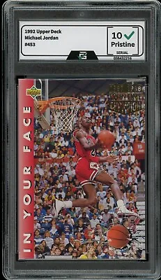 1992 Upper Deck #453 Michael Jordan GRADED 10 GEM MINT HOF Bulls • $20