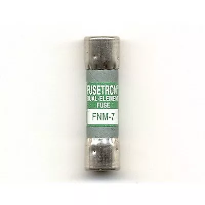 FNM-7 - 7 Amp Fusetron Time-Delay Suppl. Cartridge Fuse 250V Ul Listed (1/Pk) • $21.59
