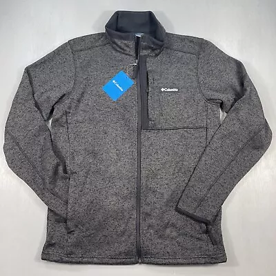 Columbia Jacket Men Medium Sweater Weather Full Zip Fleece Utility Outdoor Black • $26.89
