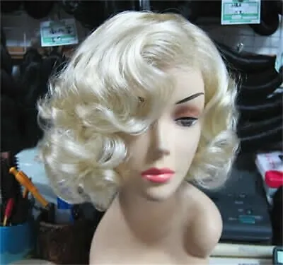 Halloween Women Marilyn Monroe Golden Wig Forever Marilyn Monroe Wig Costumes • $34.47