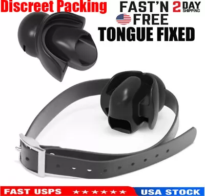 PU Leather Tongue Fixed Open Mouth Gag BDSM Bondage Flirting Restraint Couples • $21.96