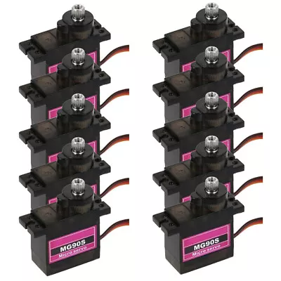 10PCs MG90S Micro Metal Gear 9g Servo For RC Plane Helicopter Boat Car 4.8V- 6V • $19.99