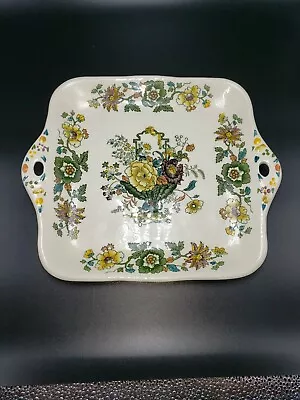 Mason’s  Strathmore  Square Serving Plate/  Cake Platter W/ Handles  England Vtg • $24