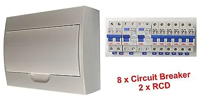 $72.50 • Buy Complete 12 Pole Distribution Switchboard Safety Switches - 2 X RCD / 8 X MCB