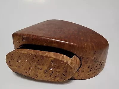 Antique Carved Burl Wood Keepsafe Trinket Jewelry Box Art Deco Live Edge. • $40