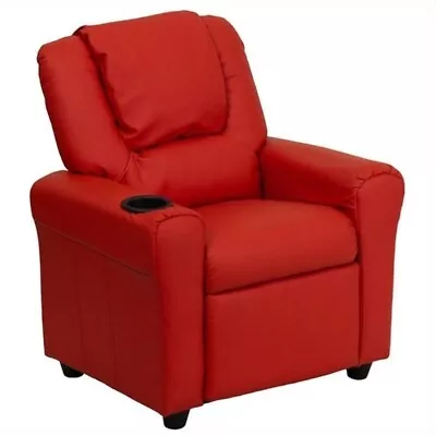 Bowery Hill Kids Faux Leather Recliner In Red • $183.95