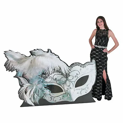 White Masquerade Ball Mask Stand-Up - Large Party Decor - 72  X 45  • $75.99