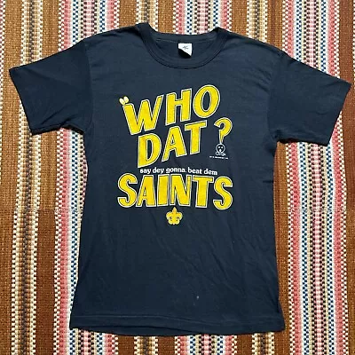 Vintage 80s New Orleans Saints Funny Quote Football Shirt Size L • $60