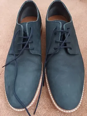 Mens M &S  Navy Blue Suede Lace Up Shoes Size  10 - Worn Once • £15