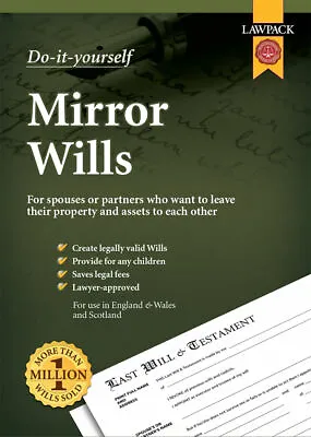 £24.99 • Buy Mirror Wills For Couples, Partners, Spouses Kit By Lawpack