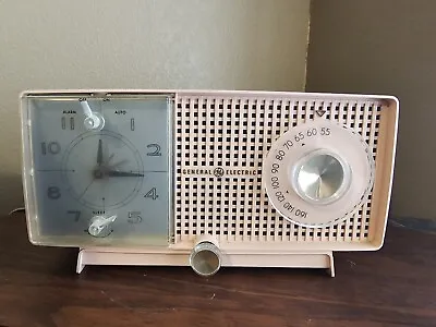 Vintage General Electric Pink C446A Clock AM Radio • $80