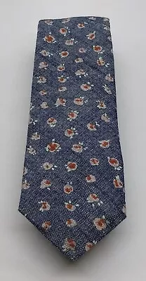 J. Crew Cotton Men's Tie. Blue Red & Pink Skinny Floral Necktie  58  X 2.5  • $15.16