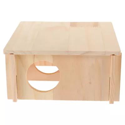  Wood Hamster Hideout Maze Tunnel Small Animal Gerbil House Hiding Decorate • £14.45