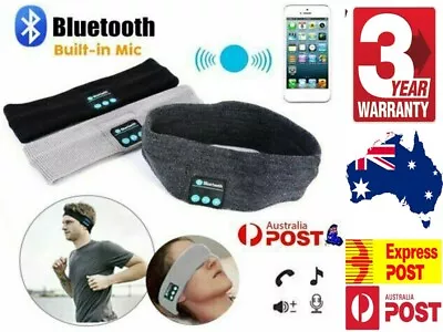 Wireless Bluetooth Stereo Earphone Headphone Sports Sleep Headset Headband W/Mic • $16.94