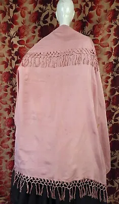 Civil War 1860’s Rose Pink Shawl For Dress W Fringe Trim  • $85