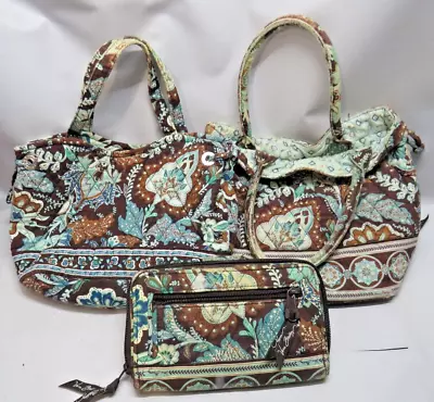 Vera Bradley Java Blue Paisley 2 Handbags And 1 Wallet Lot Of 3 • $17.50