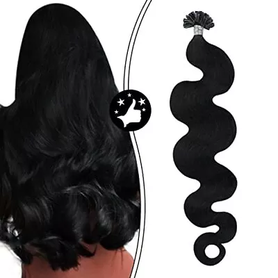 Moresoo Black U Tip Pre Bonding Hair Extensions Human Hair Wavy U Tip Human H... • $54.53