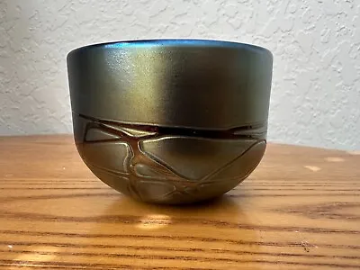 Phoenician Malta Signed Studio Glass Iridescent Art Glass Bowl • $75