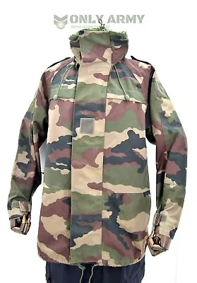 £42.50 • Buy French Army Waterproof Jacket Goretex Hooded Parka Military Woodland Camo NATO