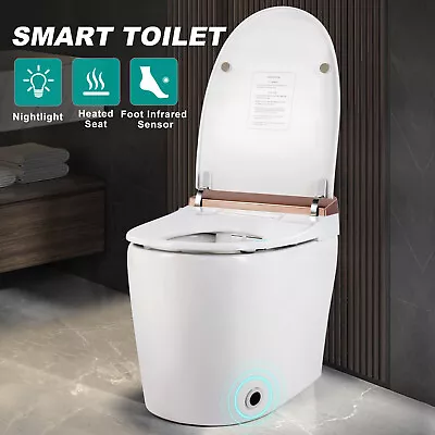 New Modern Smart One Piece Toilet Elongated Heated SeatStrong FlushNight Light • $284.99