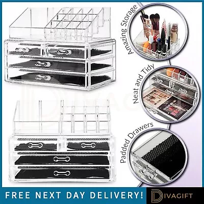 Clear Makeup Cosmetic Organiser Dressing Table Make Up Holder Display Storage • £12.99