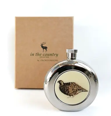 Orchid Designs In The Country Grouse Hip Flask Gift Boxed • £9.99