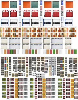 Windows And Doors Combo Pack Scenery Sheets For O Scale Model Train Layouts • $12.95