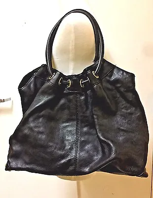 Authentic Michael Kors Black Astor X Large Leather Ring Tote B-0809 • $14.99