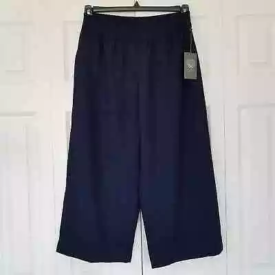 Vince Camuto Cropped Wide Leg Pull-on Pants Pockets Navy Size XS NWT $119 • $39.99