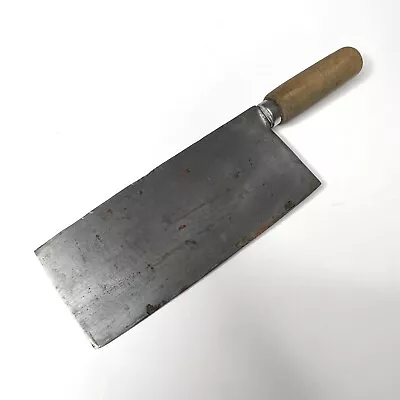 $39.99 • Buy Vintage Chinese Chef's Knife CARBON STEEL Cleaver Chopper Wood Handle 7.5  Blade