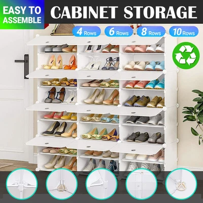 $22.79 • Buy Clear Door DIY Shoe Rack Storage Multi-Cube Organizer Cabinet Stackable Closet