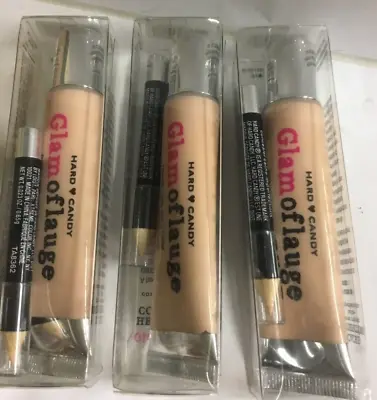 3 X Hard Candy GLAMOFLAUGE Heavy Duty Tattoo/Scar CONCEALER+PENCIL CHOOSE COLOR • $46.71