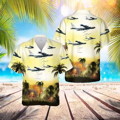 Us Air Force Boeing B-52f Dropping Bombs On Vietnam Hawaiian Shirt Patriot Day • $24.99