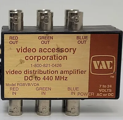 VAC Video Distribution Amp DC To 440MHz Model RGBVB/VDA Component Signal Booster • $8