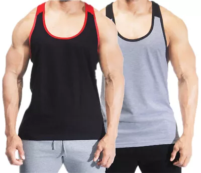 £7.99 • Buy Mens Gym Vest Bodybuilding Vest Muscle Stringer Vest Y Back Racerback 
