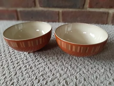 Denby Fire Stripes Bowls X 2   • £5