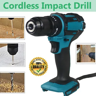 £31.69 • Buy 18V Cordless Brushless Impact Hammer Drill Body Only For Makita Replacement UK