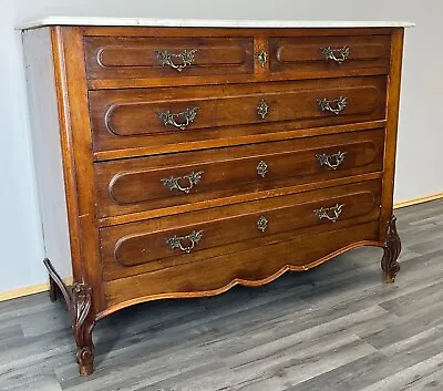 French Antique Marble  Topped Chest Of Drawers / Sideboard (LOT 2475) • £549