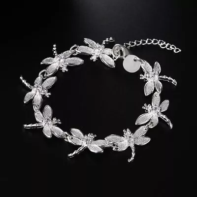 Crystal Dragonfly Fashion 925 Sterling Silver Bracelets For Woman Wedding Party • $2.25