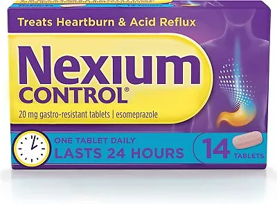 Nexium Control - 14 Tablets 20MG Gastro Resistant Heartburn Acid Reflux Relief • £9.99