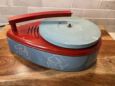 General Electric Toy Tear Drop Record Player Red Blue Nursery Rhymes • $80