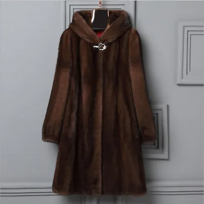 New Style Imitation Mink Coat Mink Coat Women's Long Coat Mink Hooded Mink Fur • $138.91