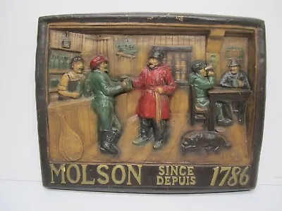 Vtg Molson Since Depuis 1786 Advertising Sign Plaque 3D Foam Bar Pub Martlet • $44.96