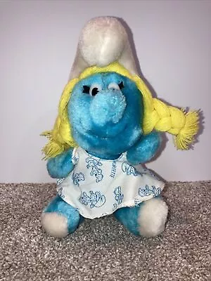 Vintage 1981 Smurfette Smurf Peyo Wallace Berrie & Co. Stuffed Plush Toy 8” • $5