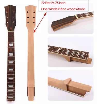 22 Fret Guitar Neck One Piece Mahogany Wood For LP Style 24.75 Inch Set In Heel • $47.29