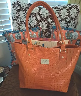 Marc Fisher Tote Croco Tangerine Large  • $28