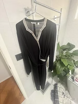 Country Road Black With Cream Trim  Midi Dress Size 16 Worn Twice As New • $20